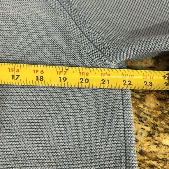 Kinross Garter Funnel Neck Long Sleeve Pullover Sweater In Blue Size L - Picture 8 of 9